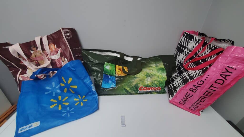 reusable grocery shopping bags for grocery shopping without a car